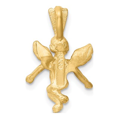 10K Yellow Gold Diamond-Cut Angel Charm – view 5