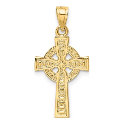 10K Yellow Gold Reversible Celtic Cross Pendant – view 4