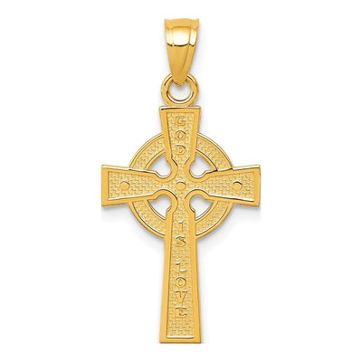 10K Yellow Gold Reversible Celtic Cross Pendant