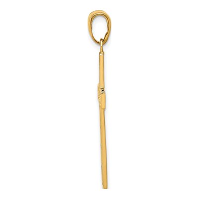 10K Yellow Gold Rope Cross Pendant – view 3