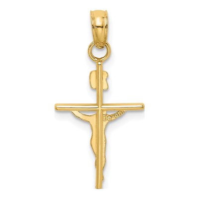 10K Two-Tone Gold INRI Crucifix Pendant – view 5