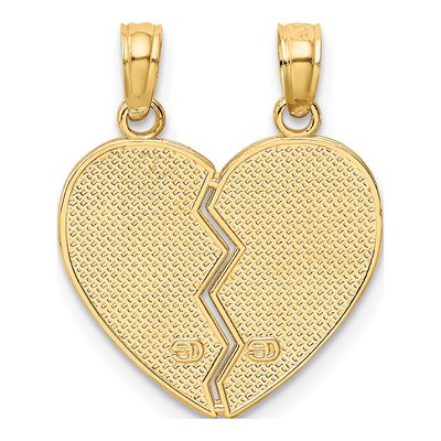 10K Yellow Gold Mother-Daughter Heart Pendant – view 4