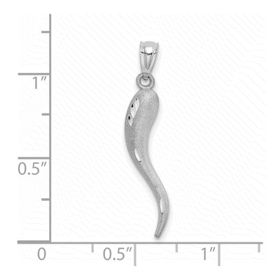 10K White Gold Horn Pendant – view 3