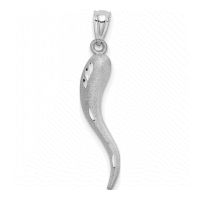 10K White Gold Horn Pendant
