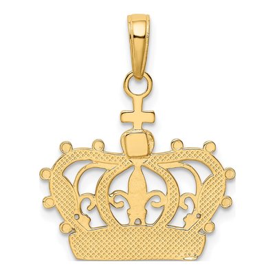 10K Yellow Gold Crown Pendant – view 4