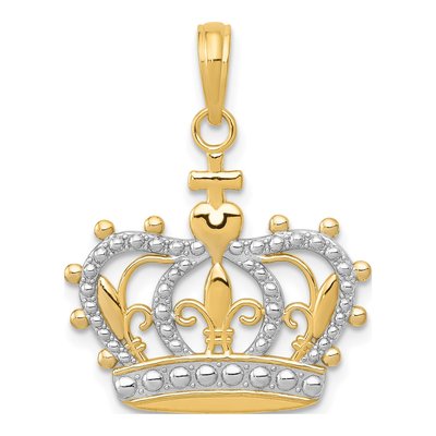 10K Yellow Gold Crown Pendant