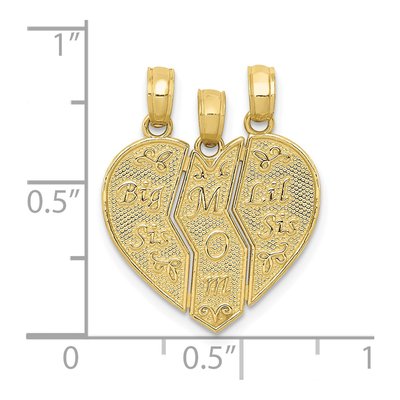 10K Yellow Gold Big Sis Mom Lil Set Charm – view 5