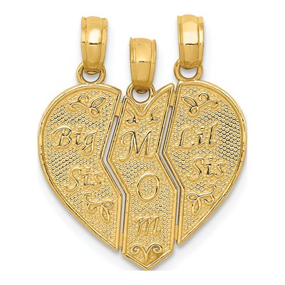10K Yellow Gold Big Sis Mom Lil Set Charm