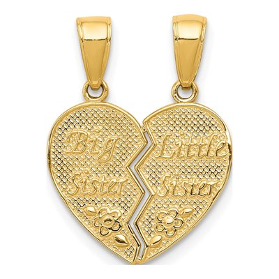 10K Yellow Gold Big Sister Little Set Charm