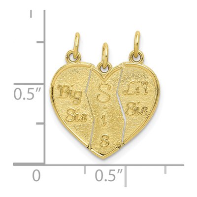 10K Yellow Gold BIG SIS LIL Set Charm – view 4