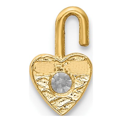 10K Yellow Gold April Birthstone Heart Charm – view 4