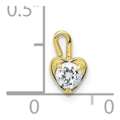10K Yellow Gold April Birthstone Heart Charm – view 5