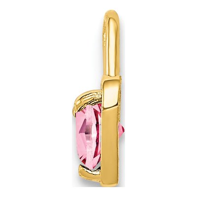 10K Yellow Gold October Birthstone Heart Charm – view 3