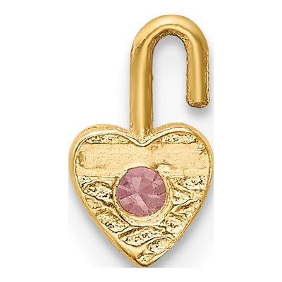 10K Yellow Gold October Birthstone Heart Charm – view 4