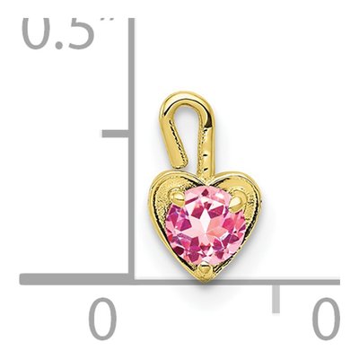 10K Yellow Gold October Birthstone Heart Charm – view 5