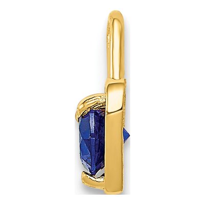 10K Yellow Gold September Birthstone Heart Charm – view 3