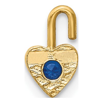 10K Yellow Gold September Birthstone Heart Charm – view 4