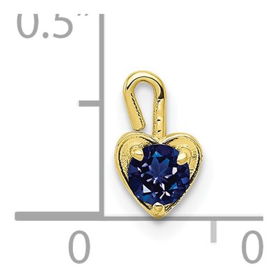 10K Yellow Gold September Birthstone Heart Charm – view 5