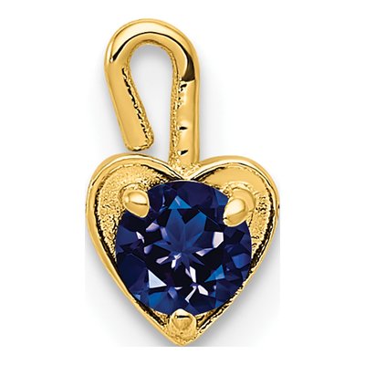 10K Yellow Gold September Birthstone Heart Charm