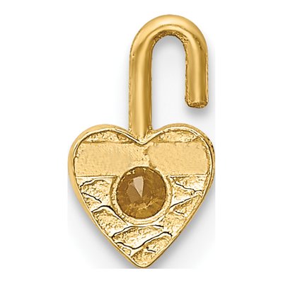 10K Yellow Gold November Birthstone Heart Charm – view 4