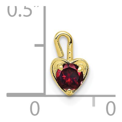 10K Yellow Gold July Birthstone Heart Charm – view 5