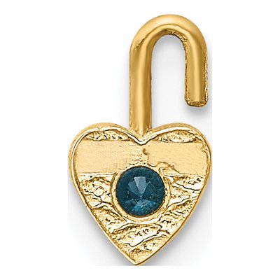 10K Yellow Gold December Birthstone Heart Charm – view 4