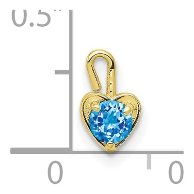 10K Yellow Gold December Birthstone Heart Charm – view 5