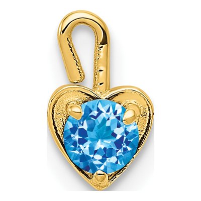 10K Yellow Gold December Birthstone Heart Charm