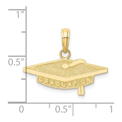 10K Yellow Gold Graduation Cap Pendant – view 4