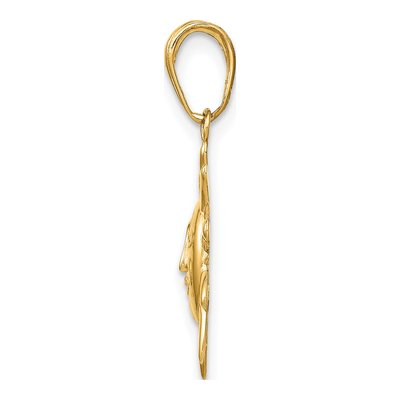 10K Yellow Gold Small Sun Pendant – view 3