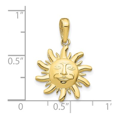 10K Yellow Gold Small Sun Pendant – view 4