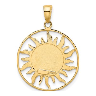 10K Yellow Gold Sun Moon Stars Pendant – view 5