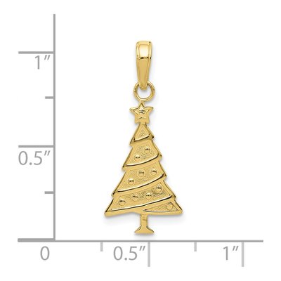 10K Yellow Gold Christmas Tree Pendant – view 5