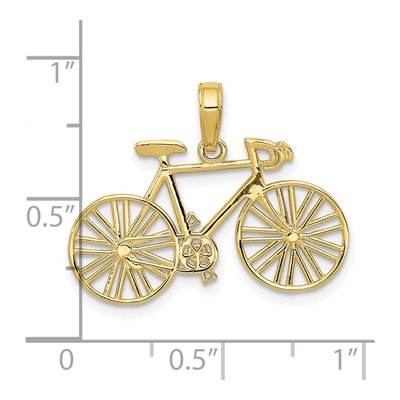 10K Yellow Gold 3-D Bicycle Charm – view 5