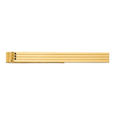 Men's 10K Yellow Gold Polished Grooved Tie Bar