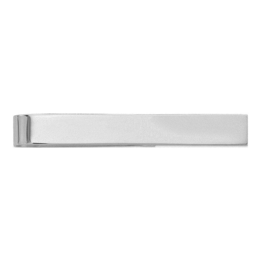 10K White Gold Polished Men's Tie Bar