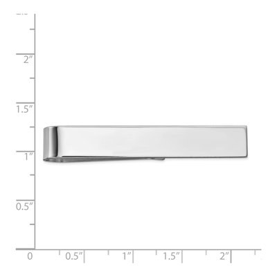 10K White Gold Polished Tie Bar, Engravable – view 4