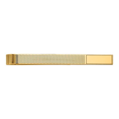 10K Yellow Gold Men's Grooved Engravable Tie Bar