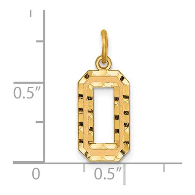 10K Yellow Gold Diamond-Cut Number 0 Charm – view 4
