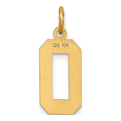 10K Yellow Gold Diamond-Cut Number 0 Charm – view 5
