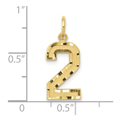 10K Yellow Gold Number 2 Pendant – view 4