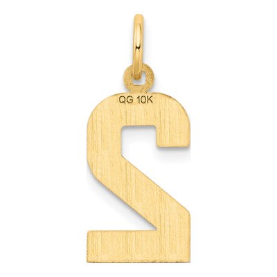 10K Yellow Gold Number 2 Pendant – view 5
