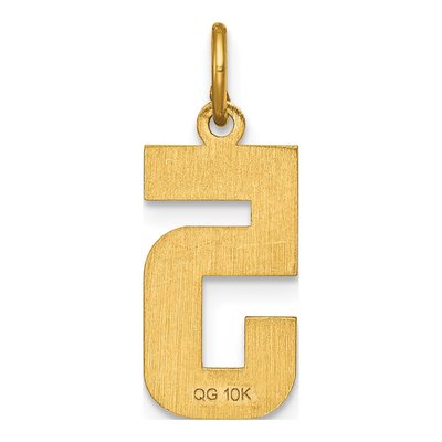 10K Yellow Gold Diamond-Cut Number 5 Charm – view 4