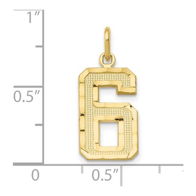 10K Yellow Gold Number 6 Pendant – view 4