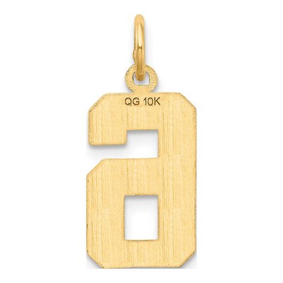10K Yellow Gold Number 6 Pendant – view 5