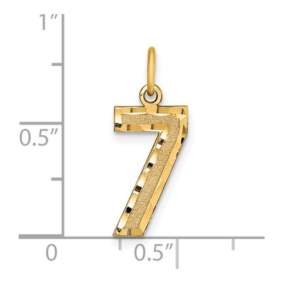 10K Yellow Gold Number 7 Charm – view 4