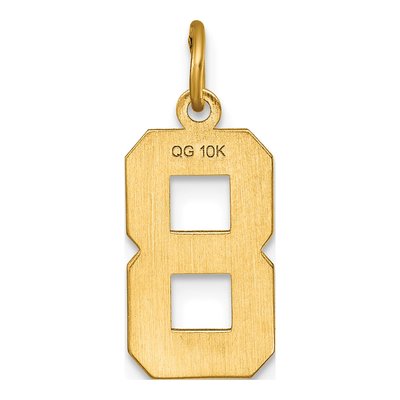 10K Yellow Gold Diamond-Cut Number 8 Charm – view 5