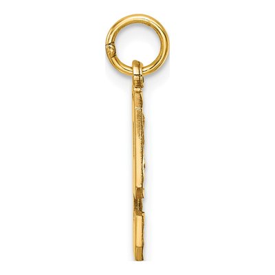 10K Yellow Gold Diamond-Cut Number 9 Charm – view 3