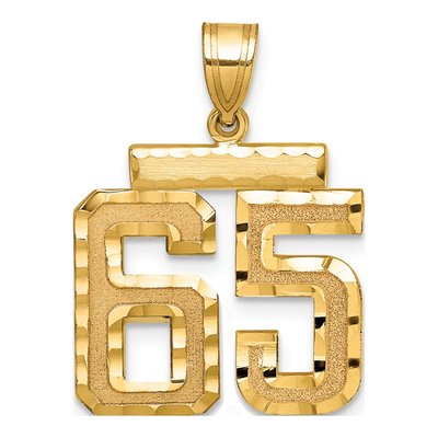 10K Yellow Gold Number 65 Charm