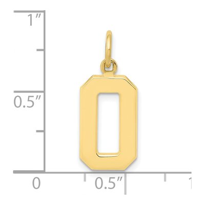 10K Yellow Gold Number 0 Charm – view 4
